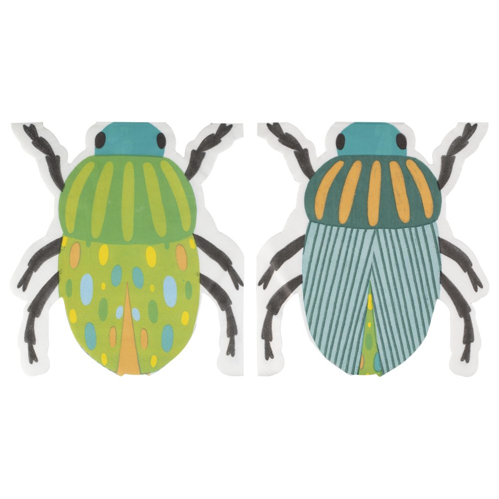 Ginger Ray Creepy Crawly Bug Shaped Fold Out Paper Kids Birthday Party Luncheon Napkins 16 Pack - Image 4