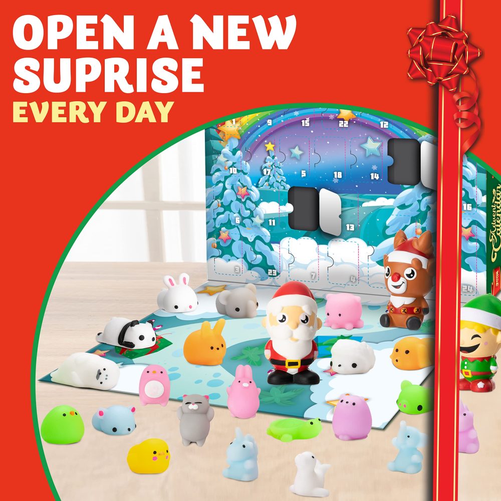 JOYIN 2024 Mochi Squishy Toys Advent Calendar Christmas 24 Days Countdown Advent Calendar Including 21 Cute Mochi Animal squishy toys and 3 Big Slow-Rising Squishy Toys - Image 7