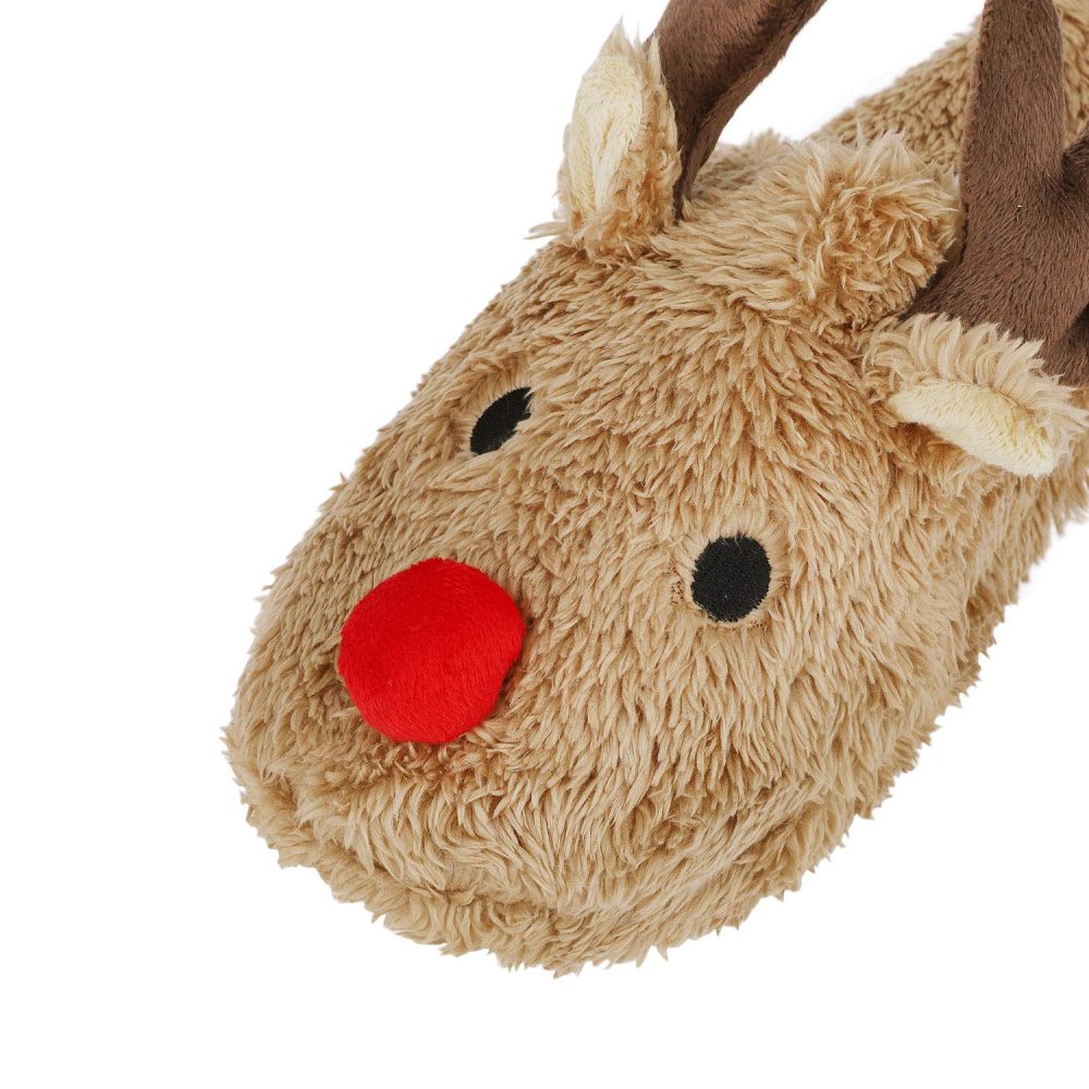 Moonlove Lovely Cartoon Reindeer Shape Plush Velvet Slipper Super Warm Soft Mules Non-Slip Bedroom Indoor House Winter Cute Slipper for Women Ladies - Image 2