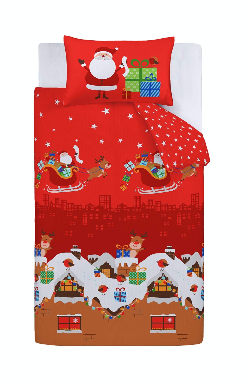 Catherine Lansfield Santa's Easy Care Double Duvet Set Multi - Image 3