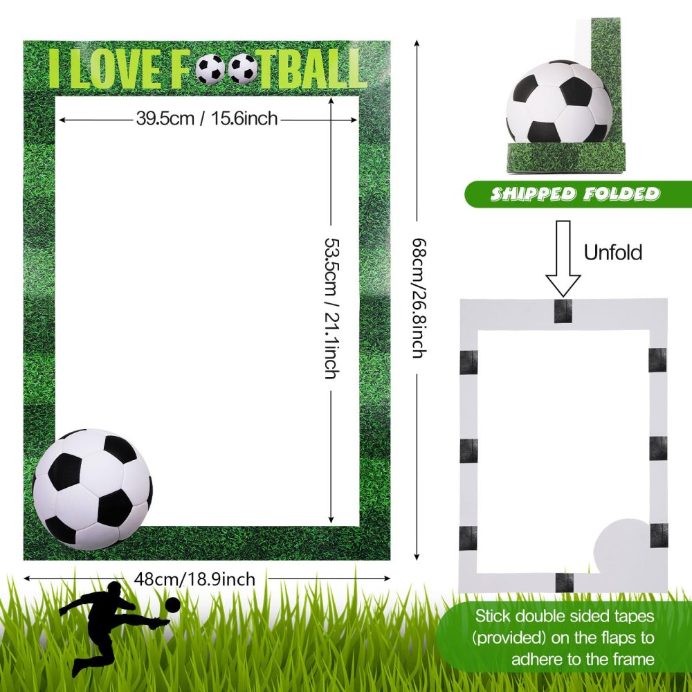 30 Pcs Soccer Themed Photo Booth Props Football Selfie Frame, Soccer Fans Birthday Party Decorations Football Party Supplies Accessories - Image 7