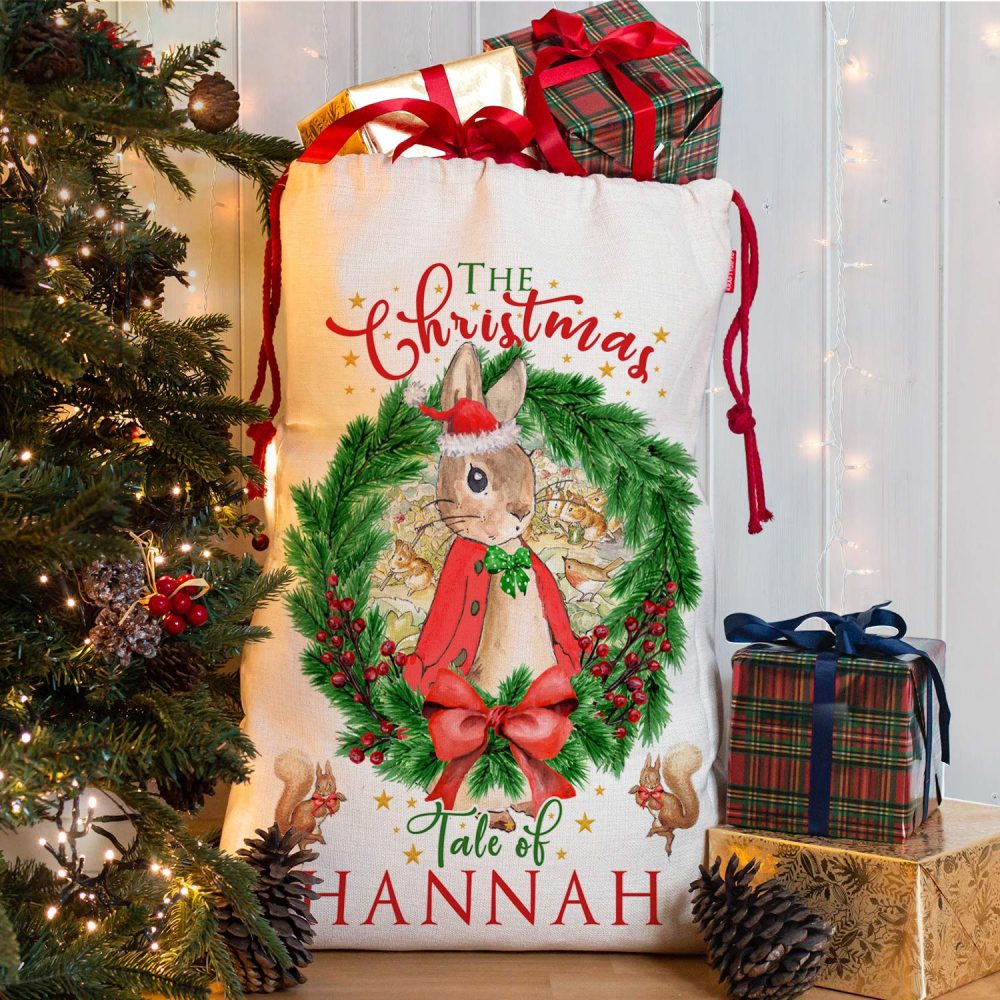 KRAFTYGIFTS Personalised Rabbit Christmas Sack Childrens Xmas Present Stocking NS019 (Large) - Image 7