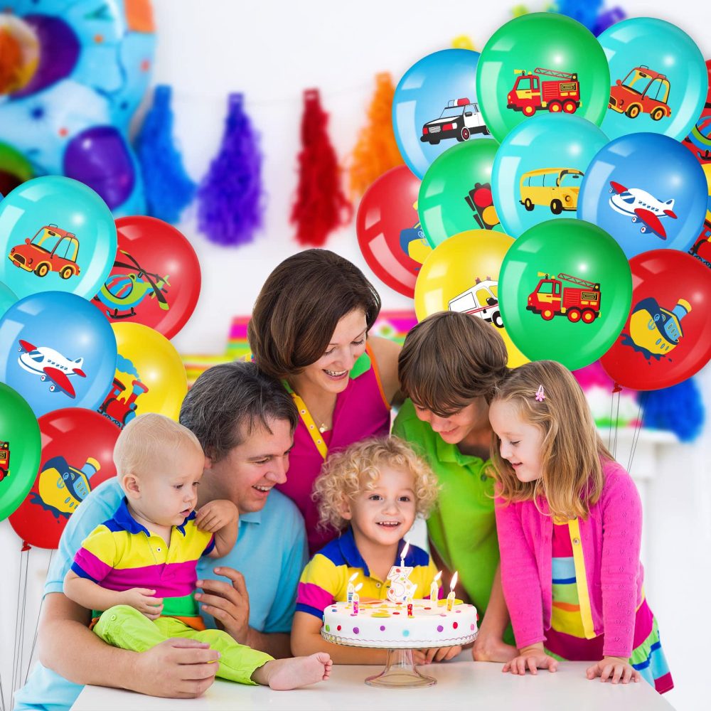 40 Pack Transportation Party Balloons Decorations Traffic Balloons Vehicle Latex Balloons Transport Party Supplies for Boys Kids Baby Shower Birthday Decoration - Image 2