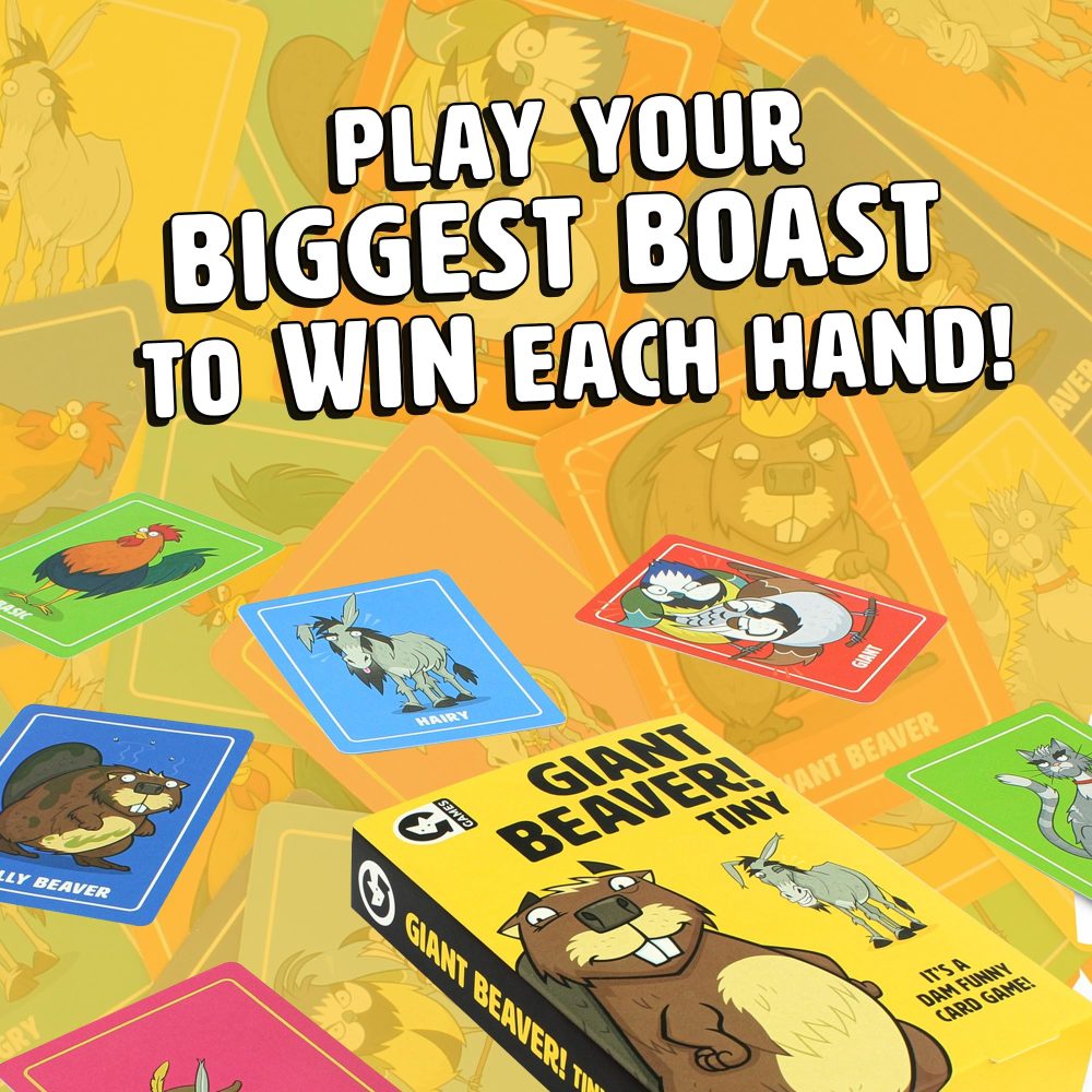Ginger Fox Giant Beaver Tiny! Party Card Game | Hilarious Boasting Fun for Grown Up | Silly Wordplay | Great for Game Night with Friends | Naughty Nature Animal Games for 2+ Players, Ages 16+ - Image 3