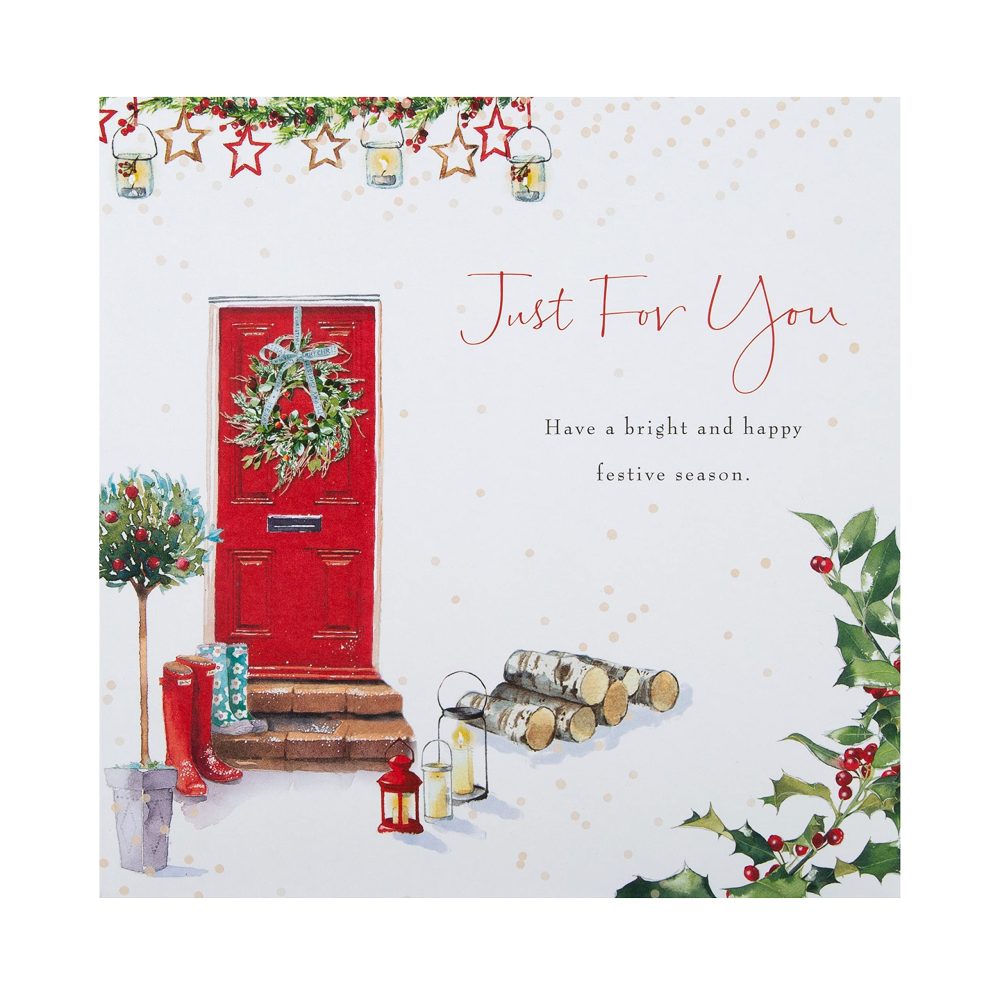 Hallmark Multipack Christmas Cards, Charity Cards, Pack of 16 in 2 Classic Lucy Cromwell Designs, Red Door, Christmas Tree - Image 3