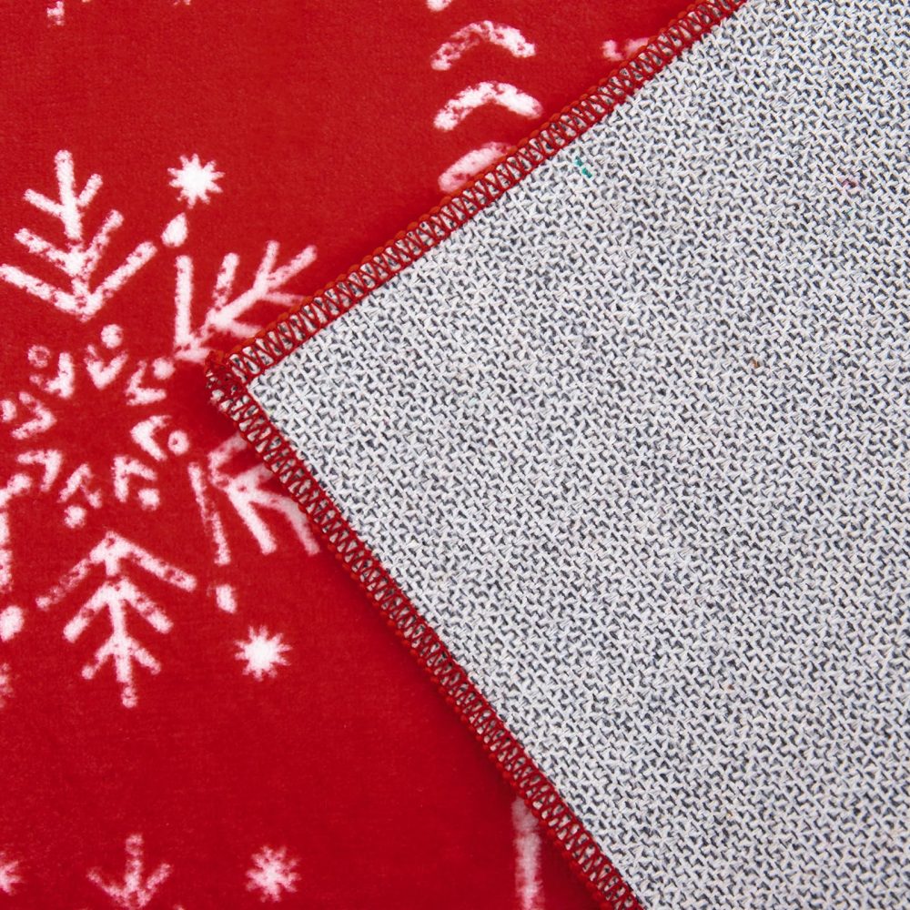 Carvapet Christmas Runner Rug for Hallway 60x300cm Soft Long Floor Carpet Runner Non Slip Washable Microfiber Snowflake Xmas Red Area Rug for Entryway Corridor Kitchen Laundry Room - Image 4