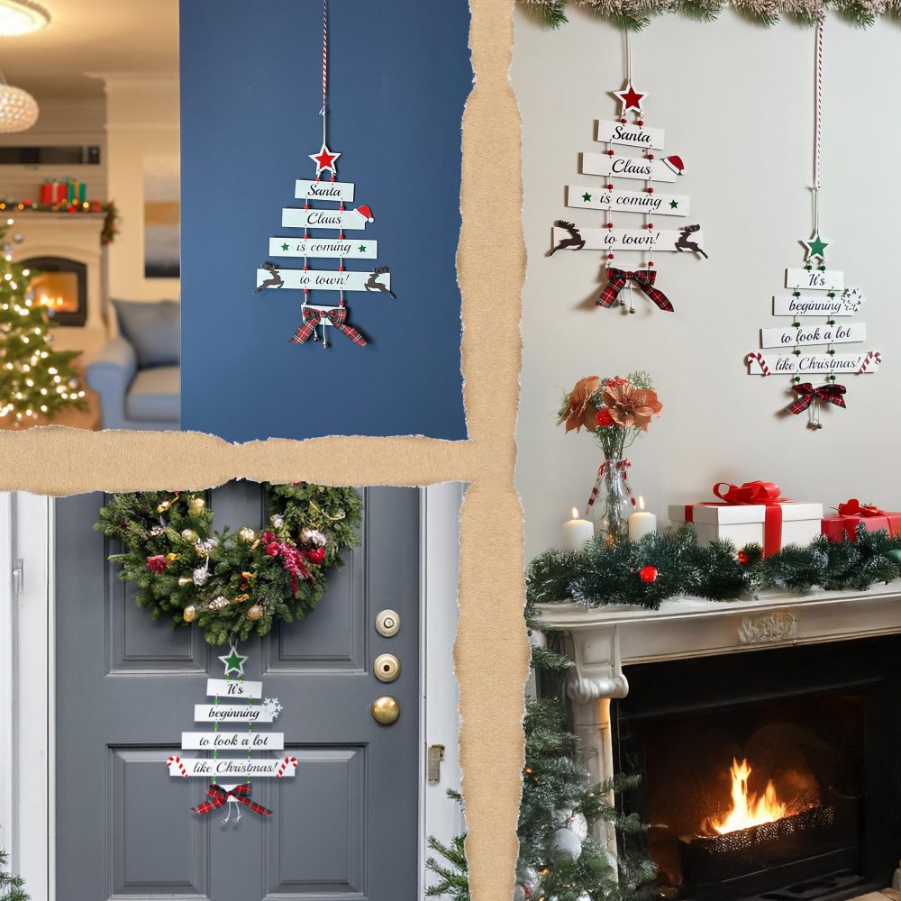 Premium Wooden Christmas Decorations - Large Hanging Christmas Decorations Indoor, Christmas Ornaments, Christmas Ceiling Decorations, Christmas Window Decorations, Christmas Room Decorations - Image 6