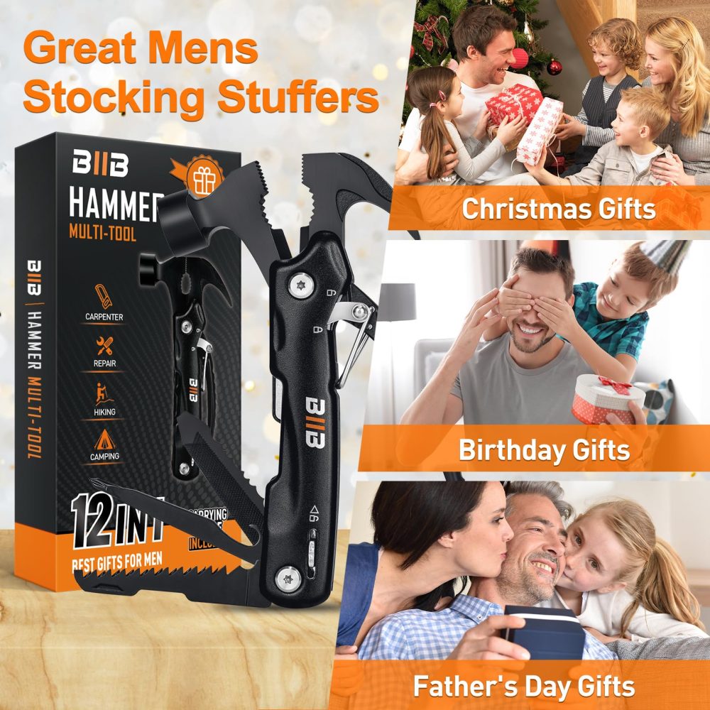 BIIB Gifts for Men, Multi Tool Mens Gifts for Christmas, Gifts for Dad Stocking Fillers for Men Christmas Gifts for Him, Birthday Gifts for Men, Secret Santa Gifts for Men, Gadgets Camping Accessorie - Image 2