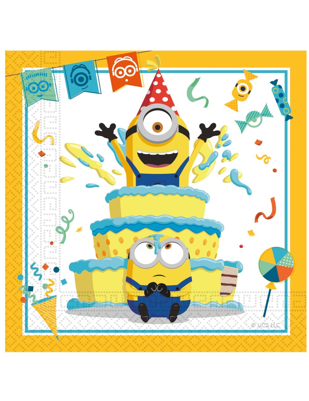 Procos - Folat Minions Napkins 33 x 33 cm - 20 Pieces, 92136P, Multi-Coloured