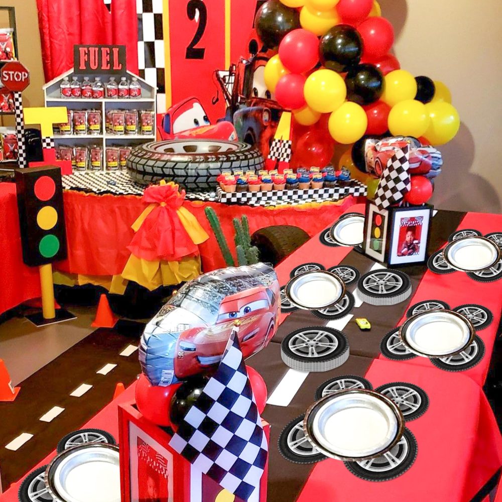 100 Pcs Tire Napkins, Race Car Party Supplies, Two Fast Party Decorations, Wheel Paper Napkins for Race Car Themed Birthday Party, Fast One Party, Baby Shower - Image 2