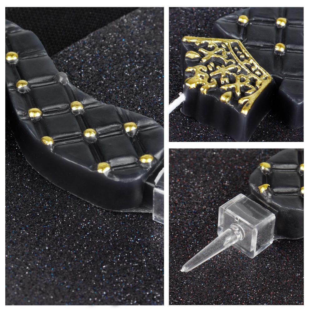 3D Diamond Crown Black and Gold Number 21 Candle, Elegant and Beautiful Happy Birthday Cake Topper for Adult/Children's Party/Home Baking Decoration and Holiday Celebration (3.34inche Number 21 black) - Image 6