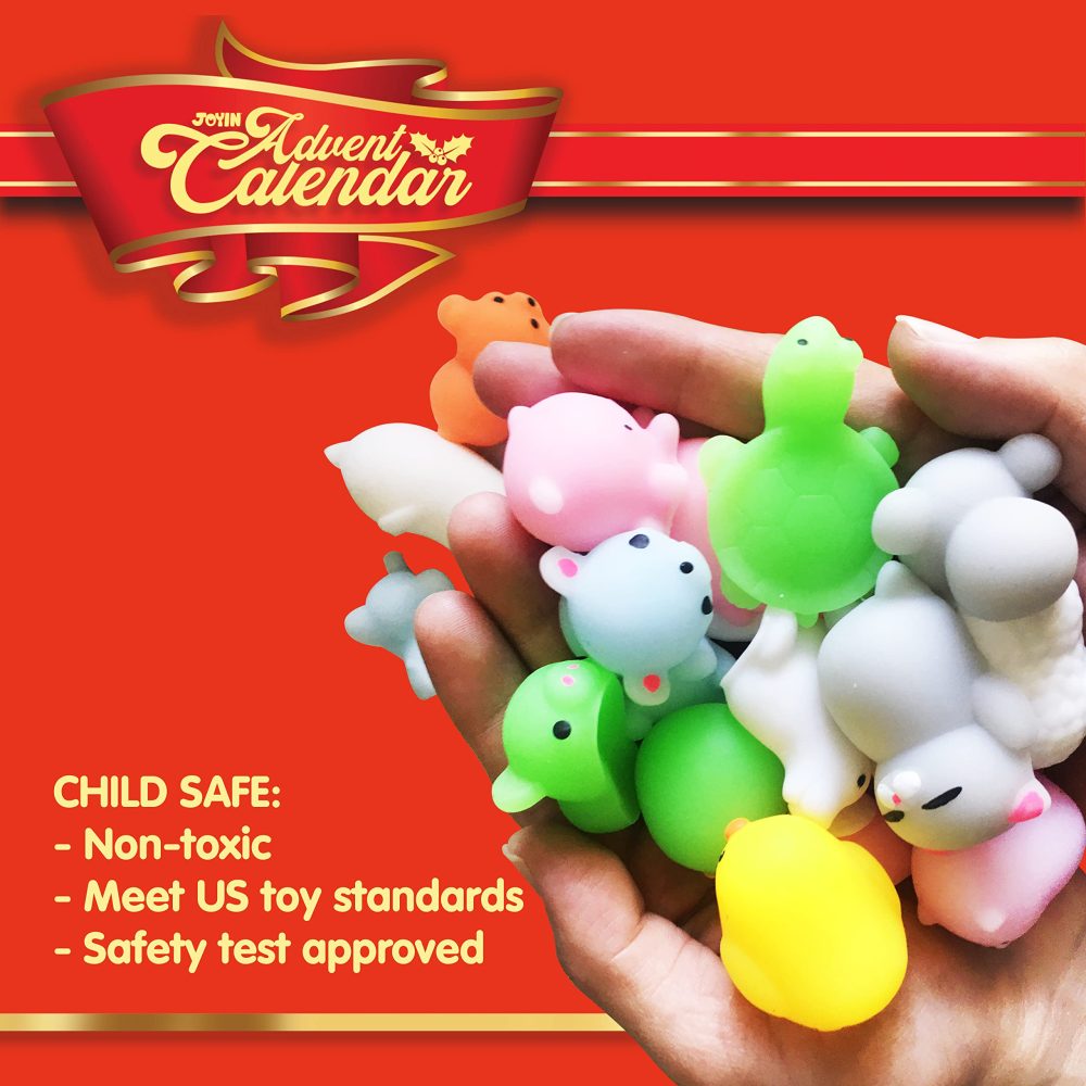 JOYIN 2024 Mochi Squishy Toys Advent Calendar Christmas 24 Days Countdown Advent Calendar Including 21 Cute Mochi Animal squishy toys and 3 Big Slow-Rising Squishy Toys - Image 3