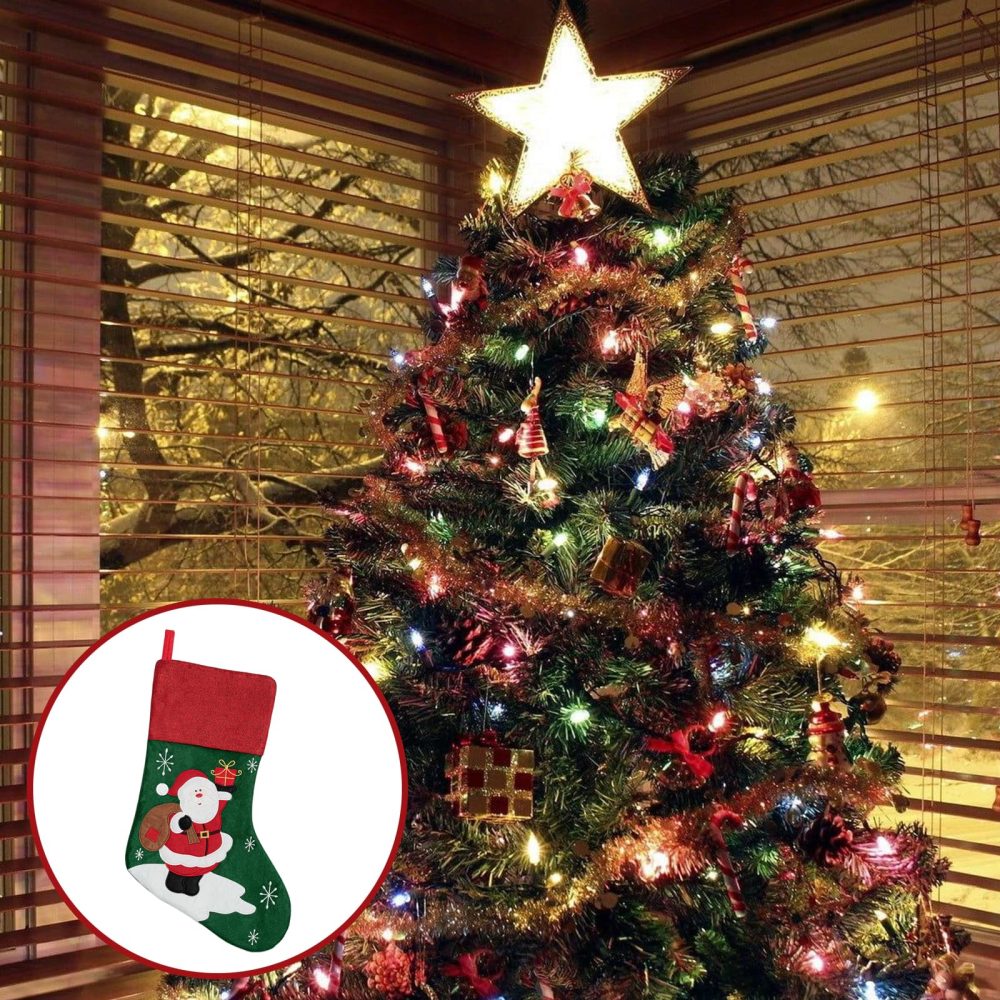 Christmas Stocking Large Xmas Stocking,Stocking Christmas Xmas Stockings for Kids,Xmas Decorations Stockings Ornaments for Christmas,Stockings for Christmas Tree Family Holiday Party Ornament - Image 2