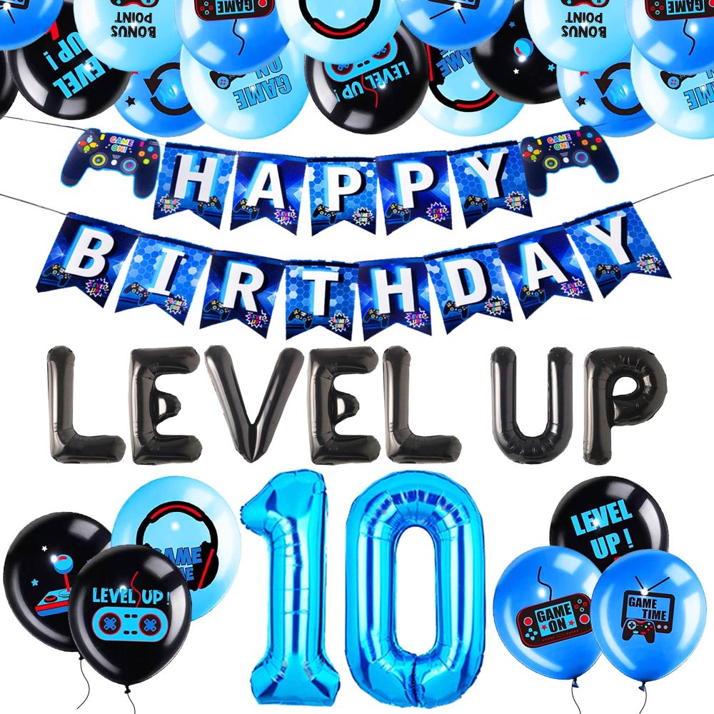 LaVenty Level UP Birthday Decoration Video Game 10 Birthday Decorations Gamer Party Supplies Ten years old Birthday Party Decorations - Image 2