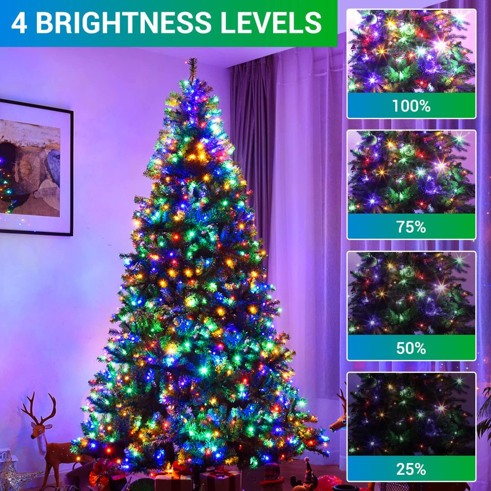 GlobaLink Outdoor Christmas Lights, 20m 200LEDs Color Changing String Lights, Waterproof Mains Powered LED String Lights with 11 Modes & Remote, Timed Fairy Lights for Xmas Tree, Outside, Garden Decor - Image 3
