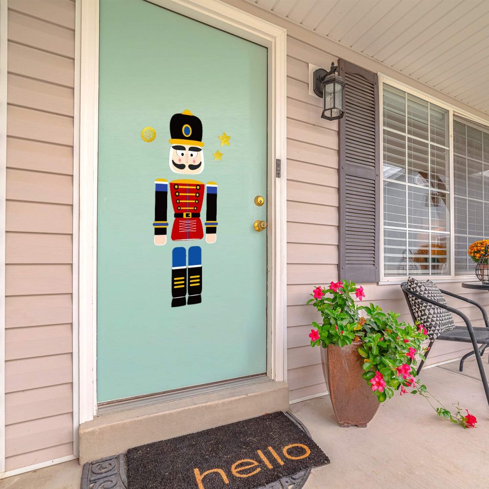 10 Pieces Christmas Nutcracker Refrigerator Magnets Xmas Nutcracker Fridge Magnet Stickers Cute Funny Soldier Nutcracker Sign Christmas Holiday Door Garage Office Cabinets Decoration(Red Blue) - Image 3