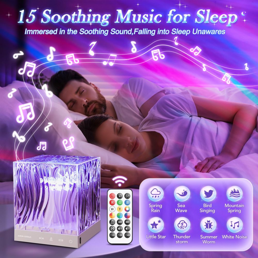 One Fire Northern Lights Projector, 18 Colors RGB Lights, 15 White Noise Kids Night Light, Bluetooth Galaxy Projector, 10 Brightness Led Lights+Timer,Party Lights, Gifts for Girls, Teen Girl Gifts - Image 8
