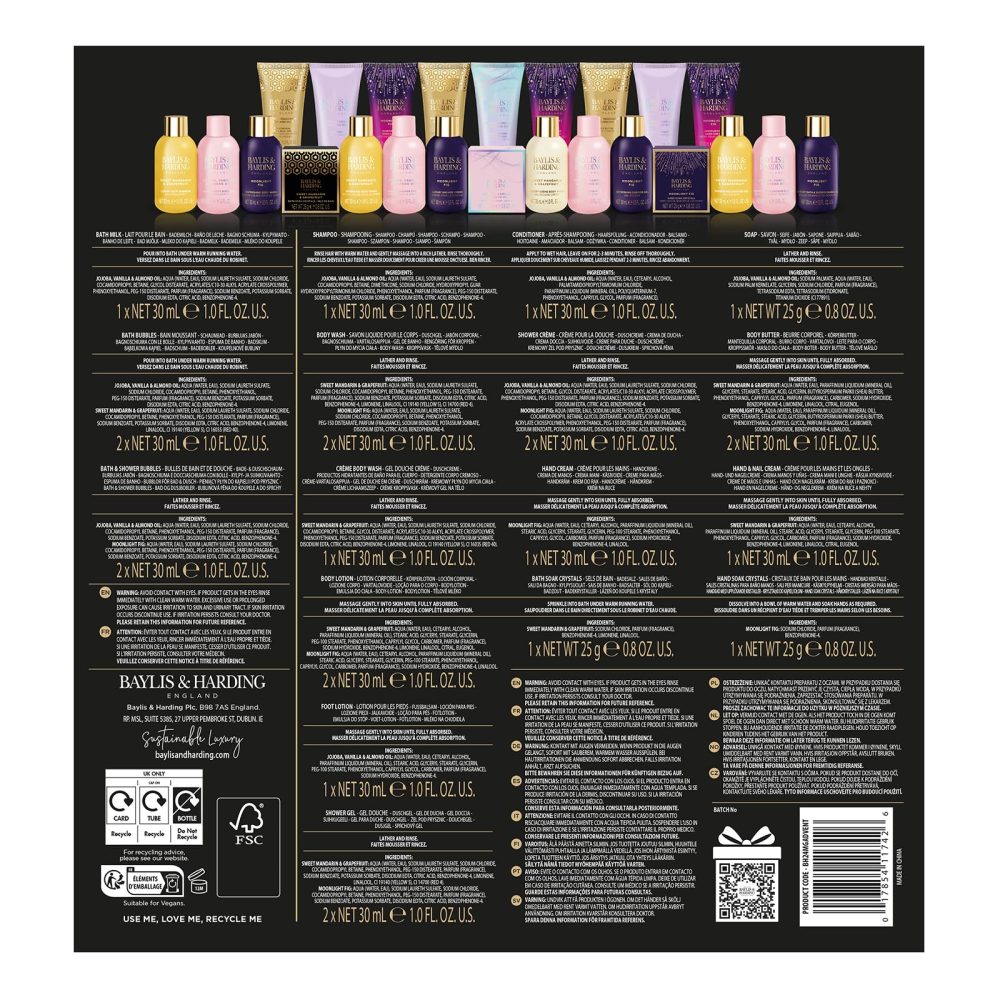 Baylis & Harding Ladies Luxury 24 days of Beauty Advent Calendar Gift Set - Vegan Friendly (Pack of 1) - Image 3