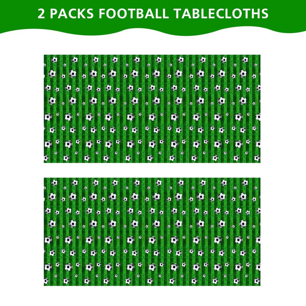 ASTARON 2 pcs Football Table Cloth 137 * 274cm, Soccer Ball Pattern Tablecloth Football Table Covers for Football Events Football Party Decorations for Boys Birthday Soccer Party Supplies - Image 5