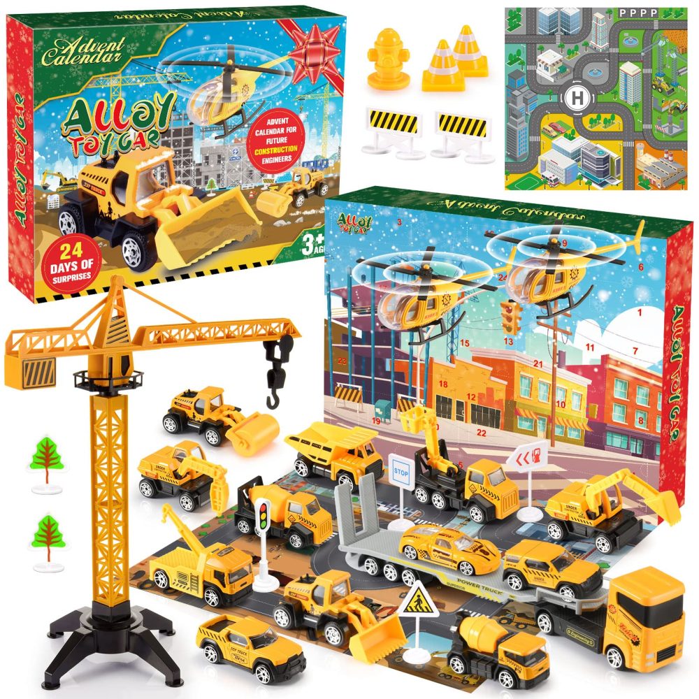 MDINGTD Kids Advent Calendar 2024, Toys Cars for 3 4 5 6 7 Year Old Boys Advent Calendar 2024 Kids' Play Vehicles 3-8 Year Old Boy Gifts Christmas Calendar Toy Advent Calendar Advent Calendar for Kid