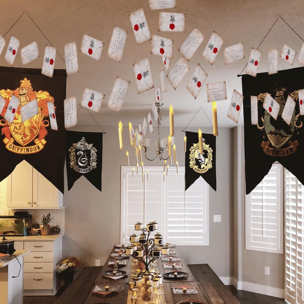 2 Pack Christmas Horror Banner Necklace Party Decorations Floating Wizards Acceptance Letter Banners for Halloween Decorations Magic Wizards Welcome Decor for Christmas. - Image 5