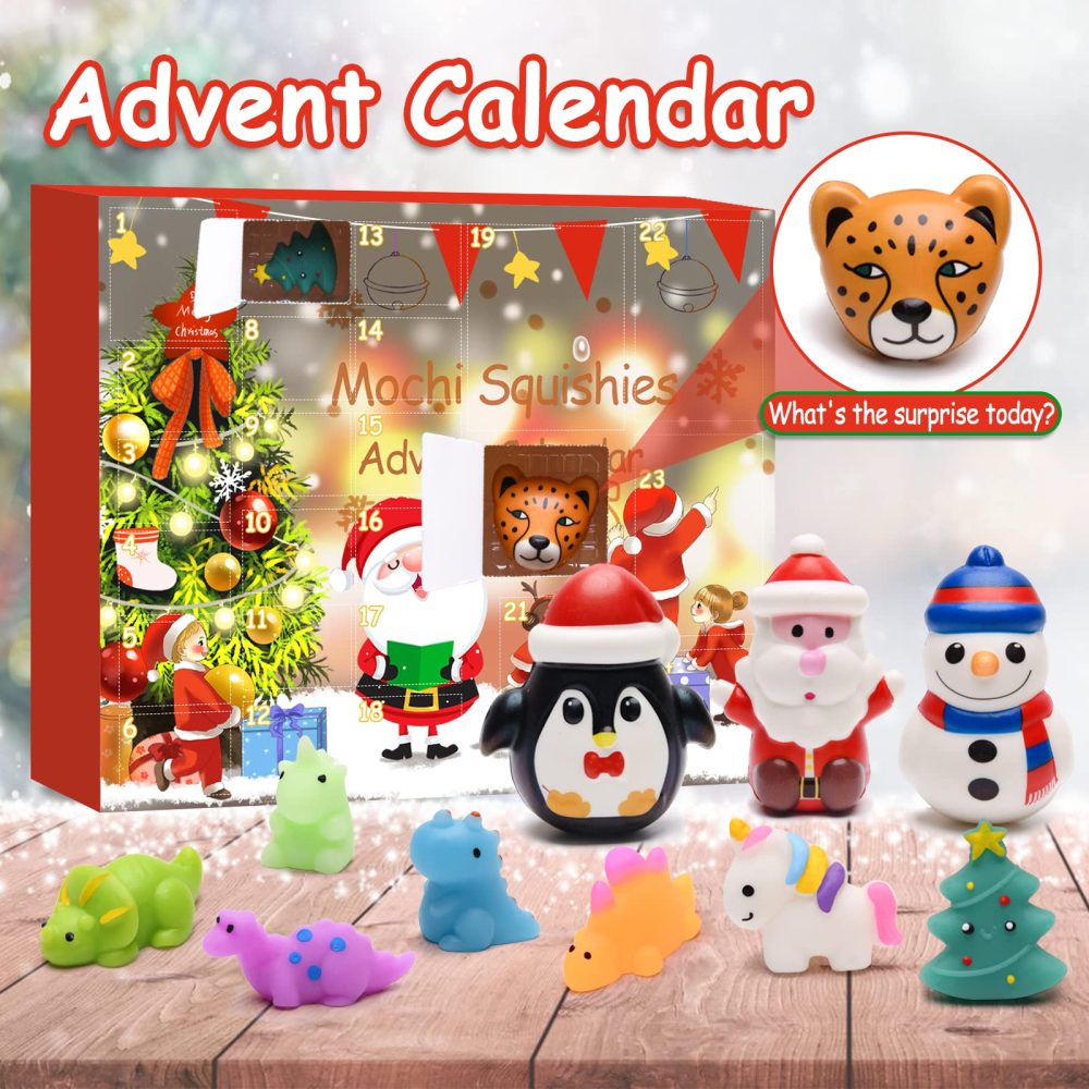 Advent Calendar Squishy Christmas Countdown - Kawaii Mochi Animal Toys for Kids Girls Boys Teenage - 2024 Xmas 24 Days Surprise Gift - Image 8