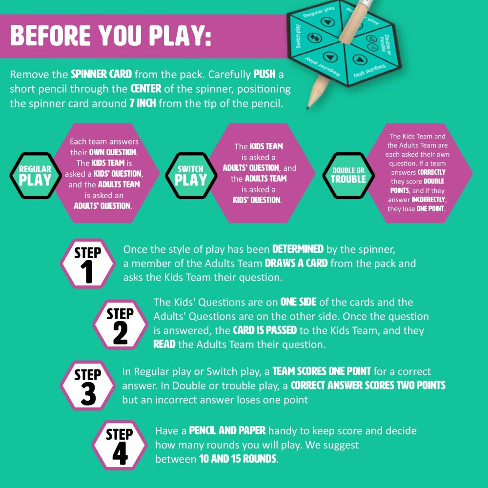 Ginger Fox Kids vs Adults Fun-for-All Trivia Card Game, Family Games for Ages 8+, Show Who s The Boss by Correctly Answering Trivia Cards, Fun Games for Family Game Night - Image 4