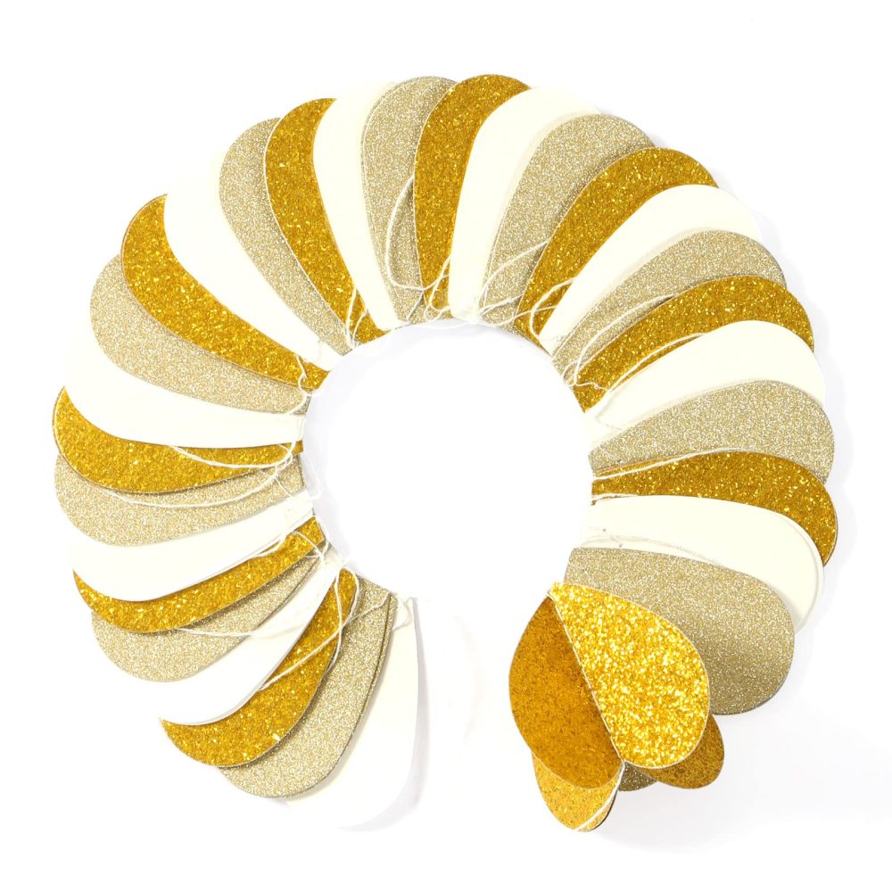 White-Gold Champagne Gold 3D-Heart Garland - 39Ft Christmas Wedding Engagement Hanging Decoration Streamers Banner,Bachelorette Neutral Baby Bridal Shower Valentines Party Decor Lasting Surprise - Image 5