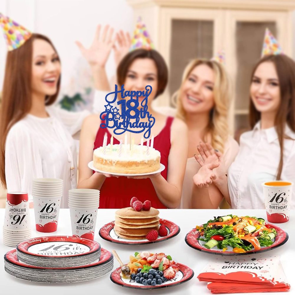 1 Pack Happy 18th Birthday Cake Topper Blue Glitter 18 & Fabulous Cheers to 18 Years Old Birthday Cake Pick for Celebrating 18th Birthday Anniversary Party Cake Decorations Supplies - Image 5