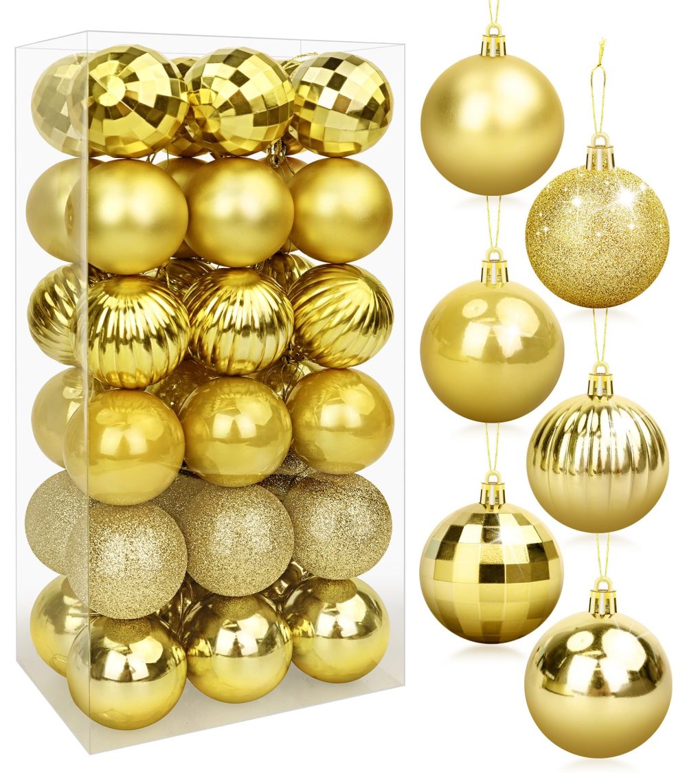 BLAZOR 36Pcs Christmas Balls Ornaments for Xmas Christmas Tree - Shatterproof Christmas Tree Decorations Large Hanging Ball for Holiday Wedding Party Decoration