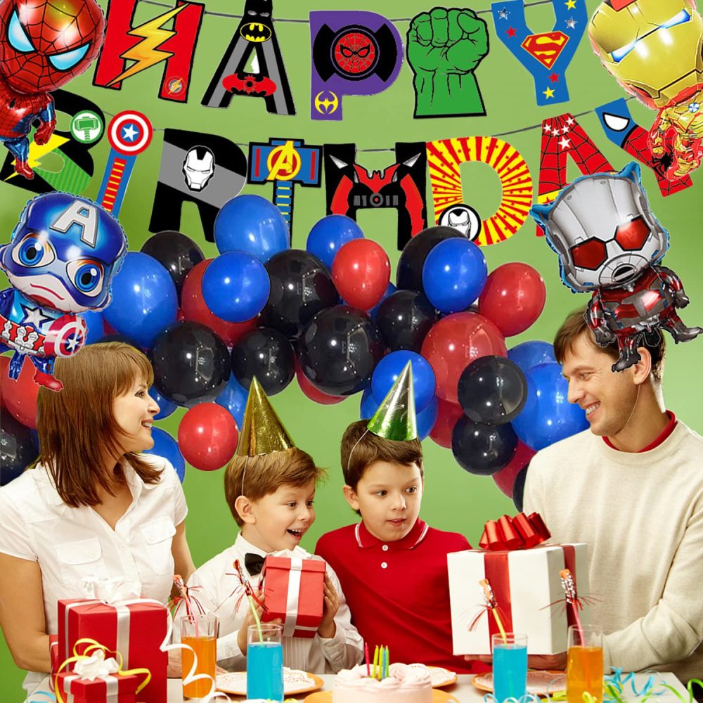 Superhero Balloons Garland Arch Kit - Avenger Party Supplies Superhero Birthday Party Decoration,Includes Happy Birthday Banner Super hero Foil Balloons for Kids Girls Boys Theme Birthday Party Decor - Image 3