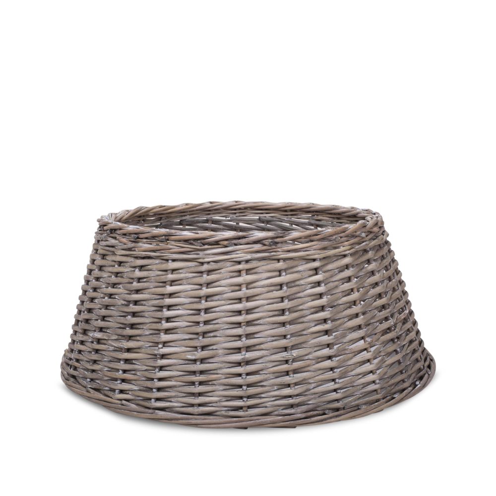 Natural Wicker Christmas Tree Skirt Xmas Stand Cover Xmas Decoration Basket (L)