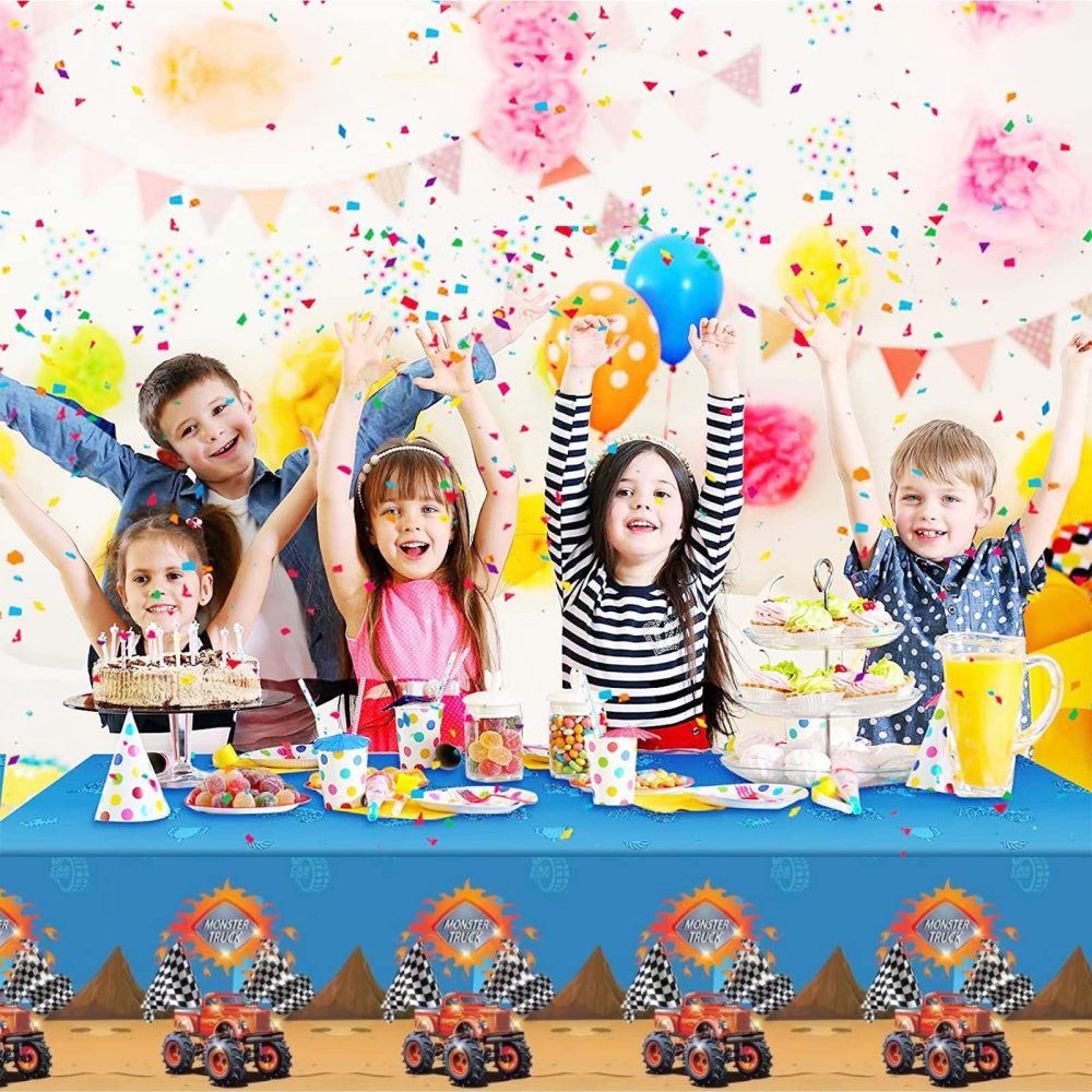 130*220cm Monster Truck TableCloth Party for Boys Birthday Parties,Rectangular Monster Truck Table Cover Plastic Tablecloths for Boys Kids Birthday Monster Truck Theme Party Supplies Decorations - Image 5