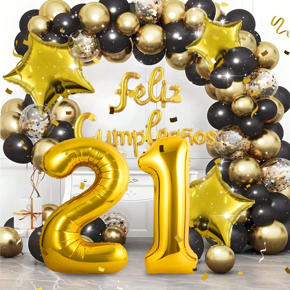 Number Balloons 21,Gold Balloons 21 for Birhtday Party Decoration,40 Inch Giant Helium Foil Number Balloons for Women Men 21th Birthday Party Decor Anniversary Party Decorations Supplies - Image 4