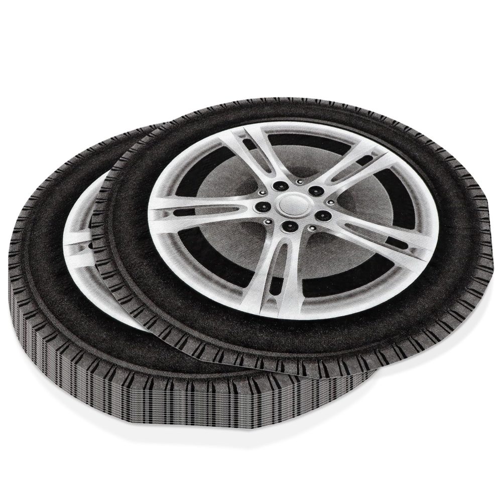100 Pcs Tire Napkins, Race Car Party Supplies, Two Fast Party Decorations, Wheel Paper Napkins for Race Car Themed Birthday Party, Fast One Party, Baby Shower - Image 5