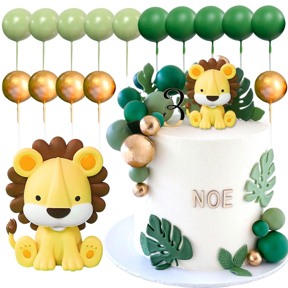 JeVenis Lion Cake Topper Lion Birthday Decorations Safari Animal Cake Toppers Safari Cake Topper Wild One Cake Topper Jungle Baby Shower Cake Topper Safari Baby Shower Cake Decorations