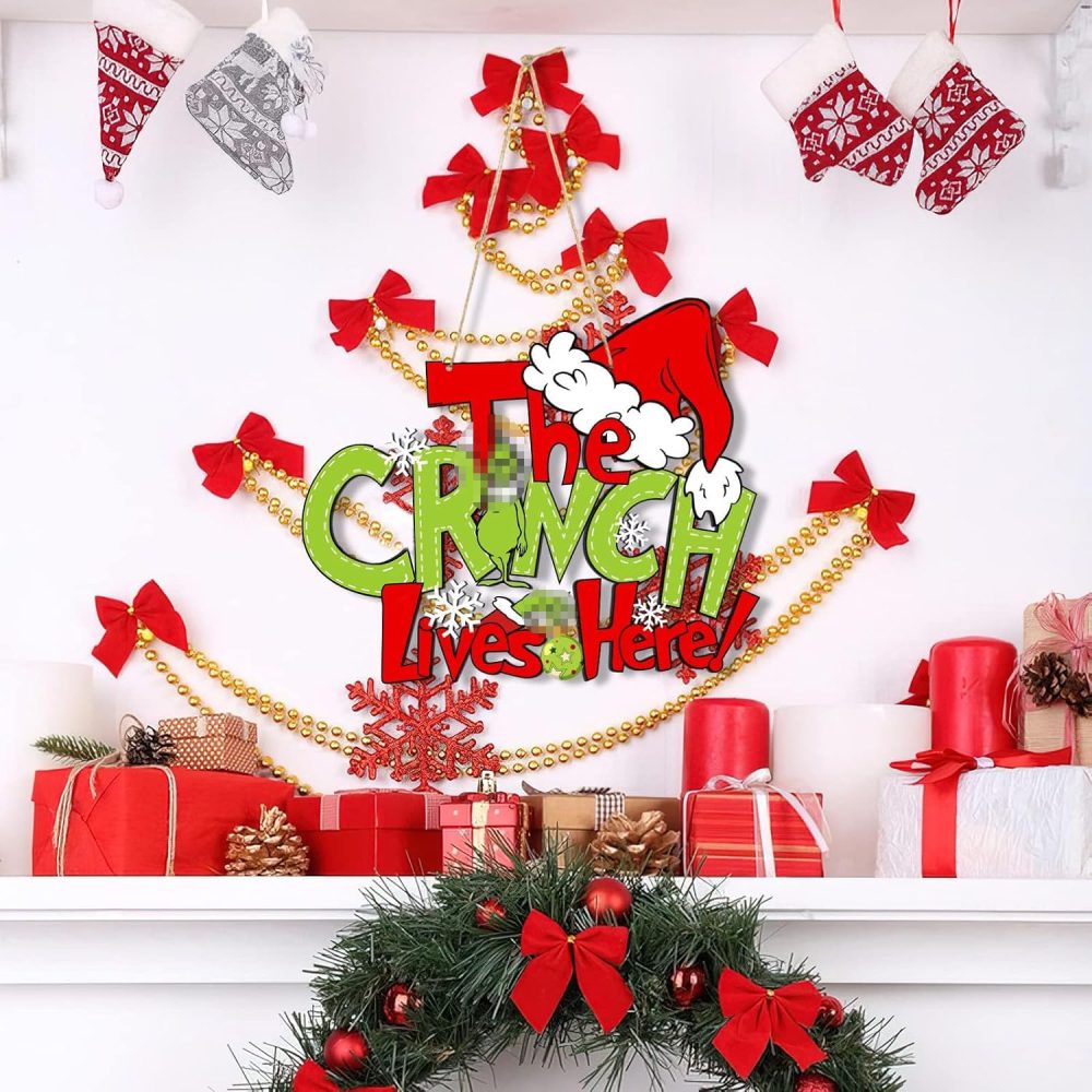 Christmas Decorations Hanging Sign - Christmas Wooden Door Sign Thief Stole Decor for Holiday Xmas Door Wall Tree Decorations Indoor Outdoor - Image 3