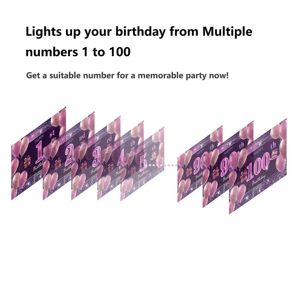 70th Birthday Decorations IMISI Happy Birthday Banner Pink Birthday Backdrop Decorations for a Party - Image 2