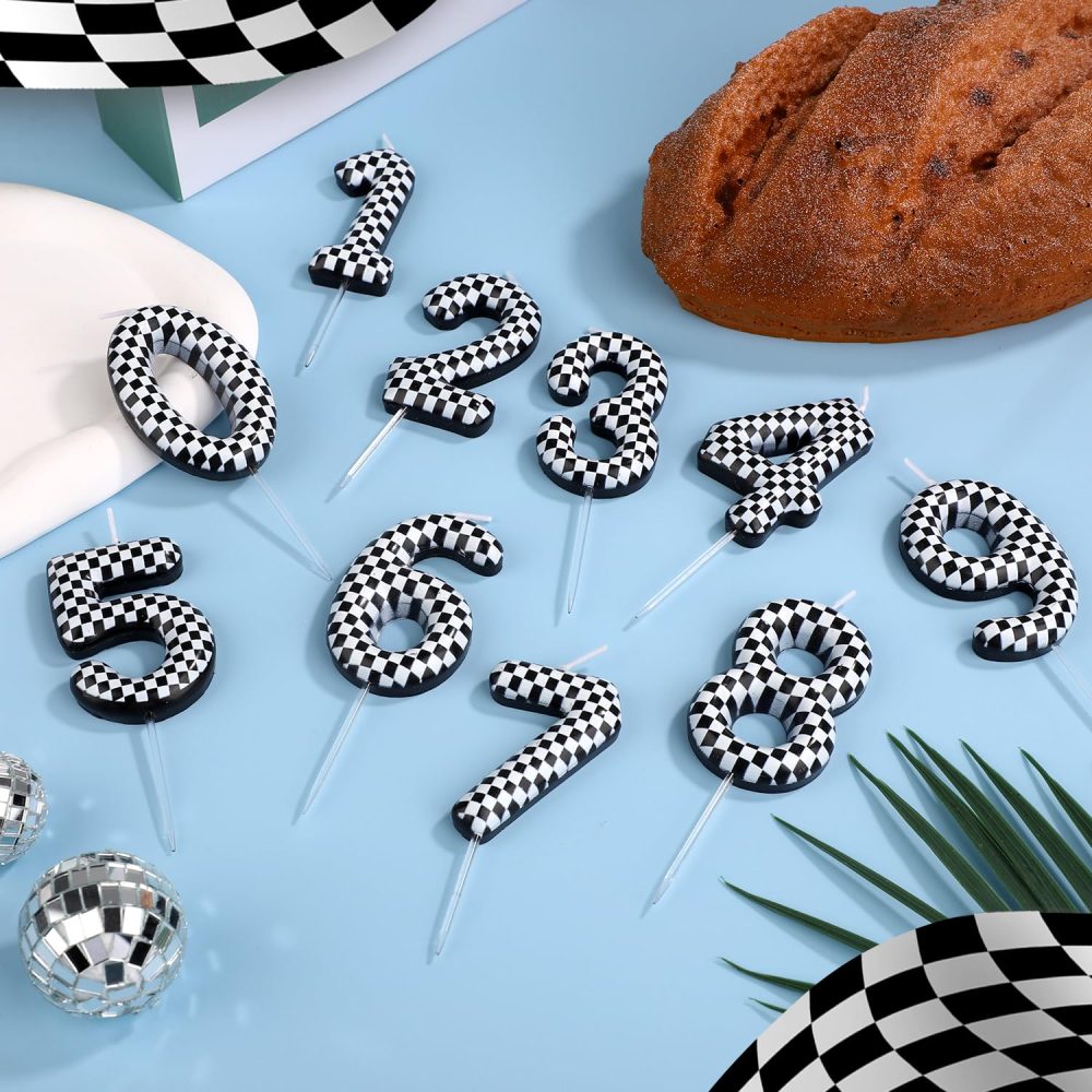 Racing Birthday Number Candles, Happy Birthday Cake Toppers Birthday Cake Toppers Numeral Cupcake Decorations for Racing Party Decoration Theme Party Supplies (5) - Image 4