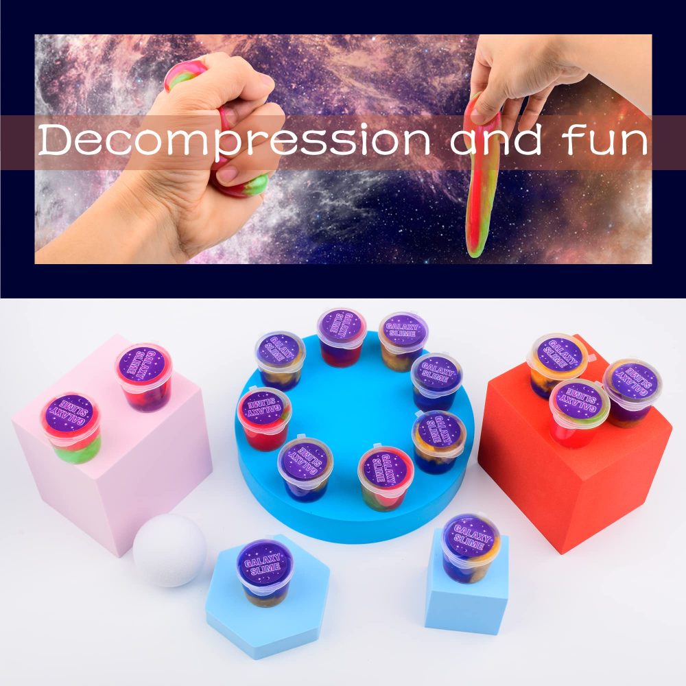 20 Packs Colorful Galaxy Slime, Stretchy & Non-Sticky,Idea Stocking Stuffers for Christmas,Party Favors for Kids, Sensory and Tactile Stimulation, Stress Relief, Educational Game, for Girls & Boys - Image 6