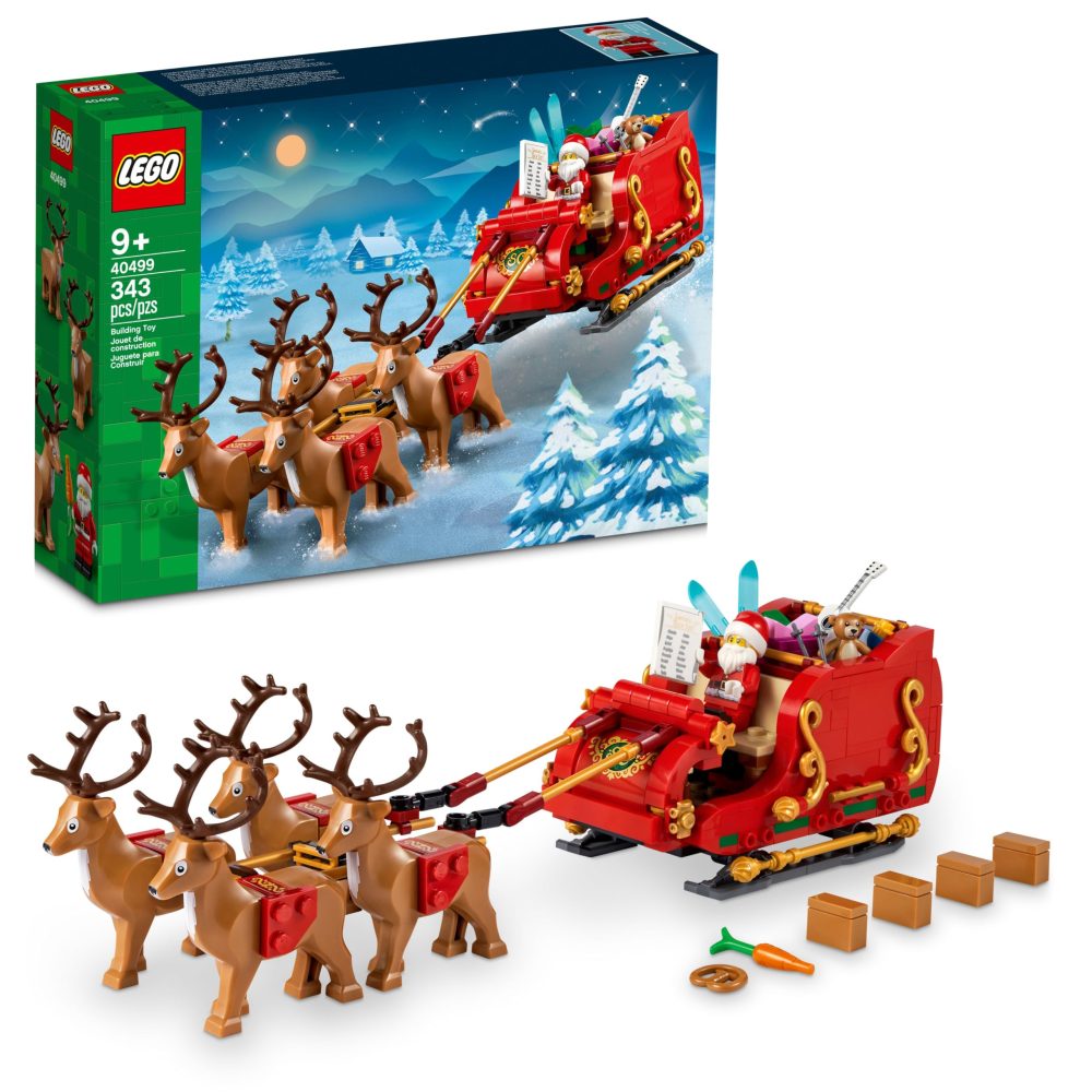 LEGO Iconic Santa’s Sleigh Set, Building Toy for Kids with Minifigure, Reindeer Figures and Guitar, Stocking Filler Idea or fun Christmas Decoration, Gift for 9 Plus Year Old Boys and Girls 40499