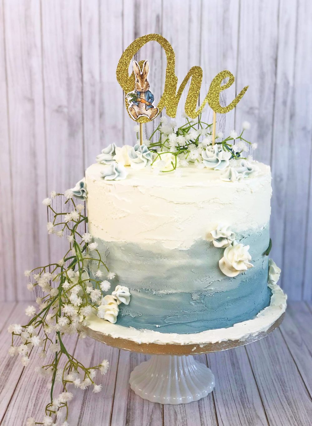 Anniversary House Official Beatrix Potter™ Peter Rabbit™ 1st Birthday One Gold Glitter Cake Topper with Attachment, Paper, Bamboo Picks, Premium Cake Decorations, Pack of 1, J003 - Image 4