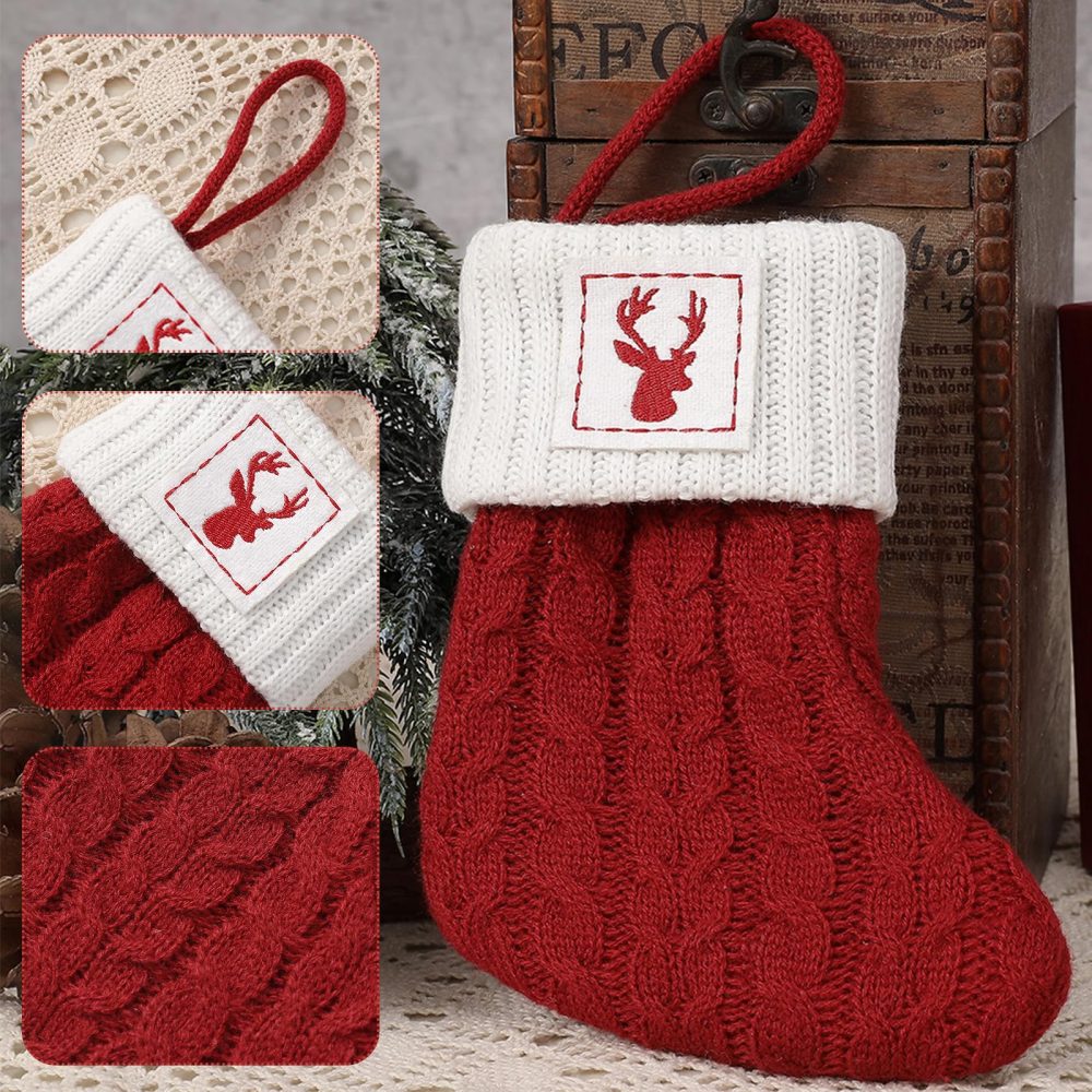 HOME'S FRIEND Monogram Christmas Stockings with Letters, Alphabet Decorations Stockings, Classic Personalized Stocking Decorations for Christmas Holiday Xmas Gift (A) - Image 3