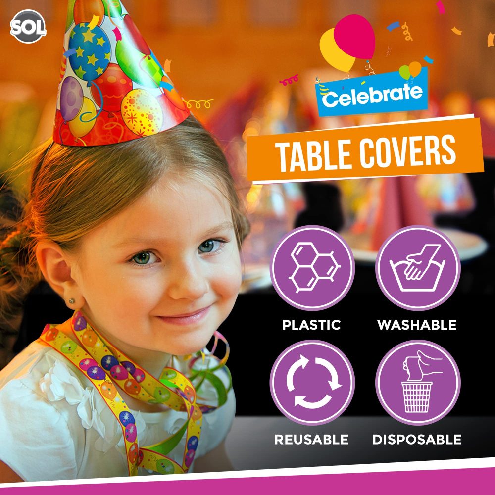 3pk Black Table Cloth Party | 121x121cm Halloween Black Plastic Table Cover Party | Black Plastic Table Cloth, Black Tablecloth Black Party Table Cloth Disposable Table Clothes for Parties Table Cover - Image 6