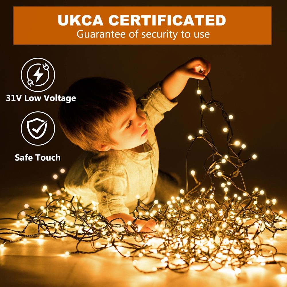 Fairy Lights Mains Powered, 15M/49ft 120LED Outdoor Fairy Lights Plug in, 8 Modes Waterproof Christmas Tree Lights Outdoor/Indoor for Garden, Gazebo, Festival, Bedroom (Warm White) - Image 7