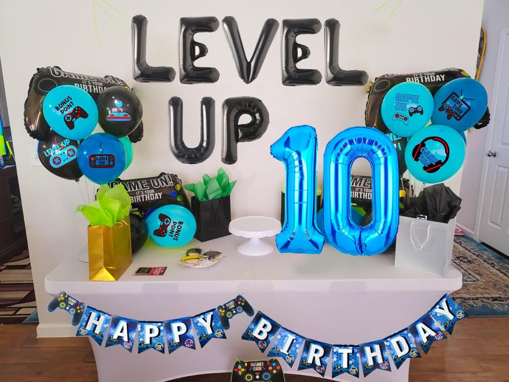 LaVenty Level UP Birthday Decoration Video Game 10 Birthday Decorations Gamer Party Supplies Ten years old Birthday Party Decorations - Image 3