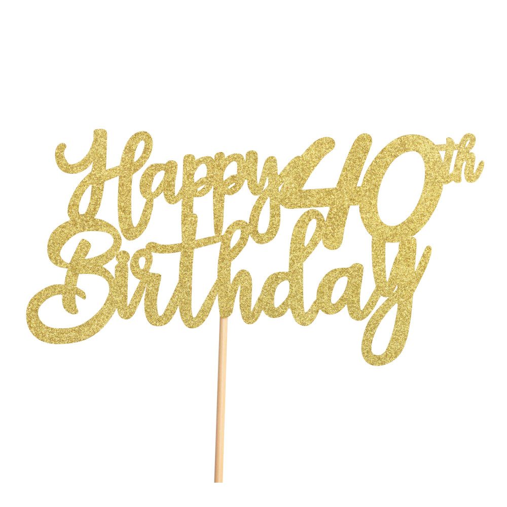 3 Pieces Happy 40th Birthday Cake Toppers Gold 40 Cupcake Toppers Cheers to 40 Fabulous Cake Decorations for 40th Birthday Party Decoration Supplies - Image 6