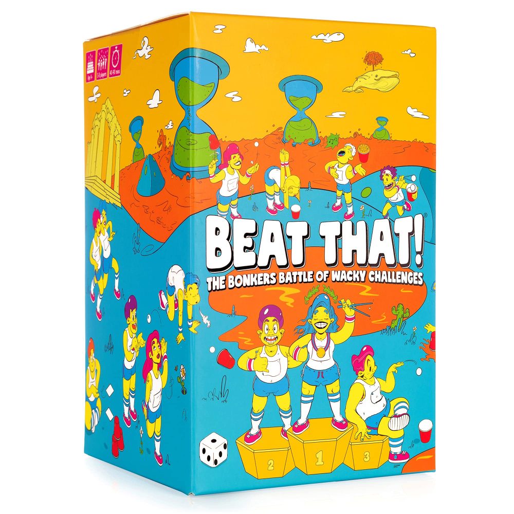 Gutter Games Beat That Game - The Bonkers Battle of Wacky Challenges - Family Games for Kids and Adults - Card and Board Games, Encourages Fun, Creativity, and Memorable Moments in Parties - Main Game