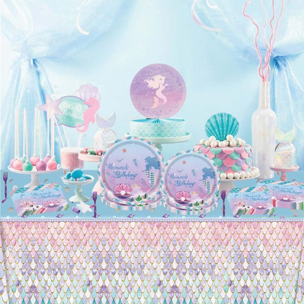 20Pcs Birthday Mermaid Napkins for Party,Little Mermaid Napkins,Mermaid Tissue Luncheon Napkin Serviettes Napkins,Mermaid Themed Decorations Paper Napkins for Girls Kids Birthday Party - Image 5
