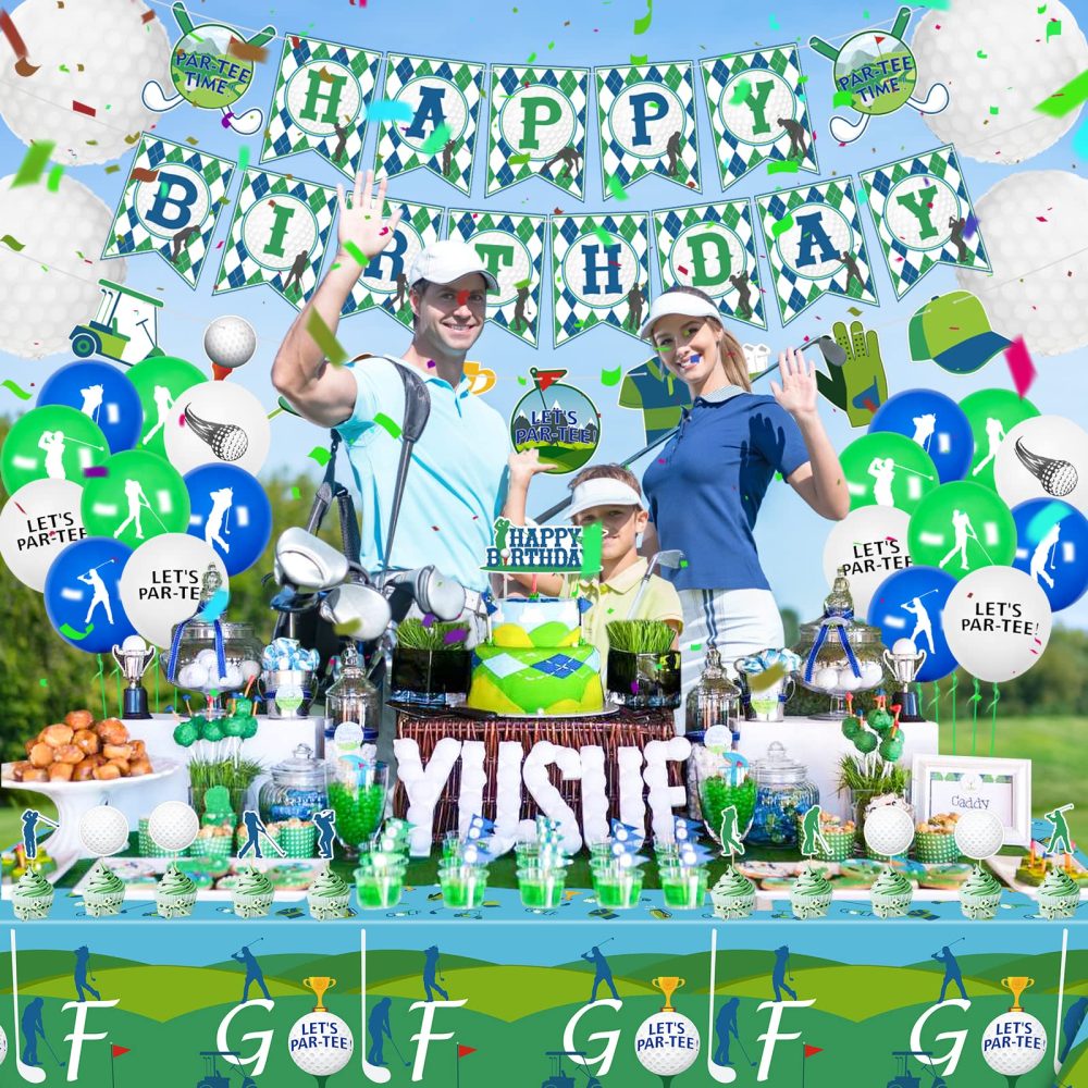 QUERICKY 2 Pack Golf Party Tablecloths, 130x220cm Rectangle Golf Table Cover for Golf Theme Party Decorations, Golf Birthday Supplies, Par-tee Decor, Golf Events - Image 6